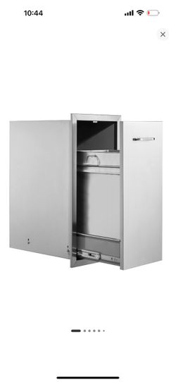New Vevor Outdoor Stainless Steel Pull Out Trash Drawer with Lower Sliding Rails in Silver