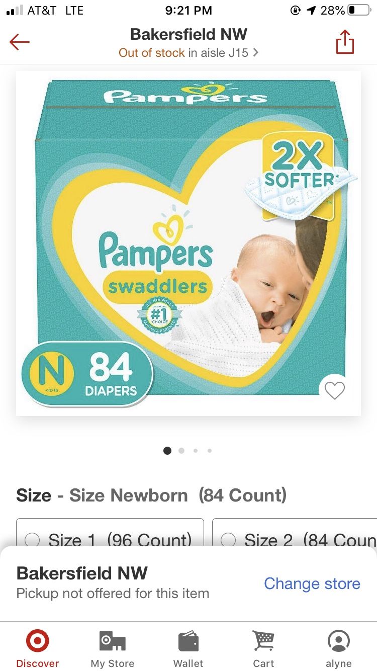 Pampers (Newborn & size 1)