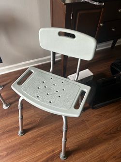 Shower Chair / Shower Bench with Backrest + Adjustable Height
