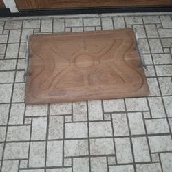 Vintage  Marlboro Wooden Serving Tray With Bull Horn Design Handles/20 X 14 Inches 