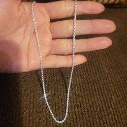 Italy 925 Solid Sterling Silver Diamond Cut Rope Chain Necklace for Men Women 20" Plata Italiana 925 Cadena Unisex 20"