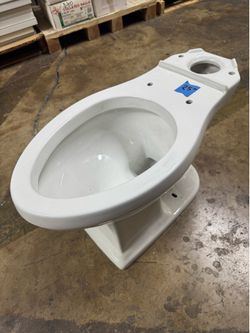 Elongated toilet bowl white floor-mounted unit priced at $25
