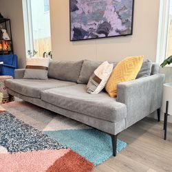 Grey West Elm Deep Seated Sofa Couch