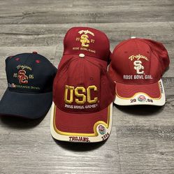 4 pack College Football Vintage Men's  Rose Bowl Fedex Game USC Trojans  Hat Cap