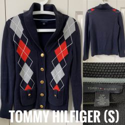 Tommy Hilfiger Women's Argyle Sweater Jacket (S)