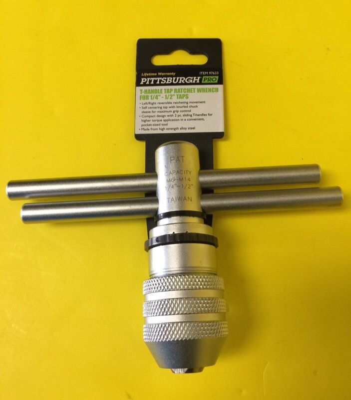 Pittsburgh Pro T-Handle Tap Ratchet Wrench for 1/4" - 1/2" Taps 97633 - BRAND NEW NEVER BEEN USED