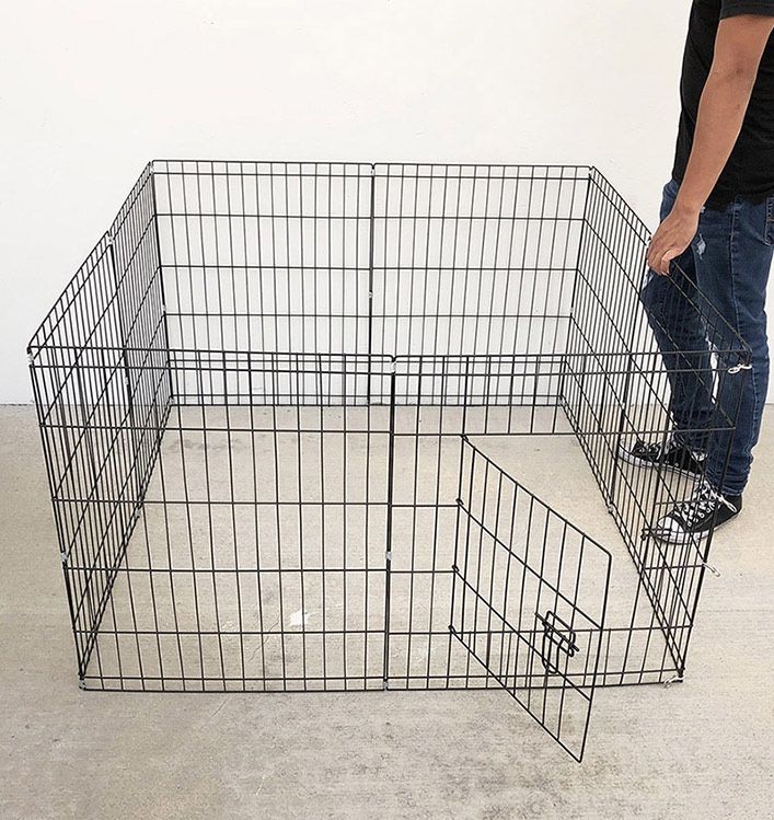 (Brand New) $40 Dog 8-Panel Playpen, Each Panel 30” Tall X 24” Wide Metal Pet Gate Exercise Fence Crate Kennel