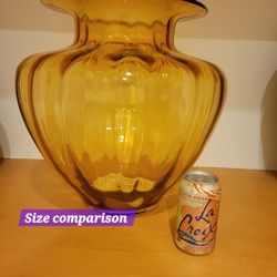 Extra Large Vintage Vase Bowl  Amber Yellow Gold See Description L@@k