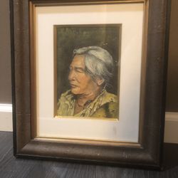 Framed Native American Painting 