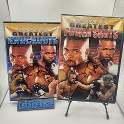 LOT Of 2 Roy Jones Jr GREATEST KNOCKOUTS + POWER SHOTS DVD - AUTOGRAPHED -