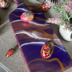 Purple Gold Charcuterie Resin Board Nice Gift 