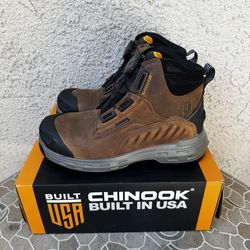 WORK BOOTS CHINOOK MADE IN USA COMPOSITE TOE WATERPROOF SIZE’S 9-9.5-11 MENS