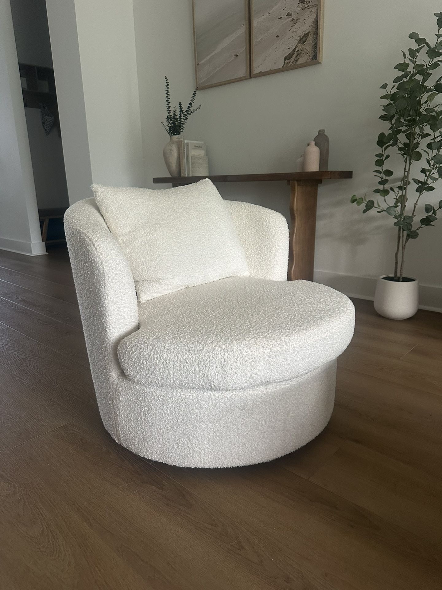 Modern Swivel Barrel Chairs - Set Of 2
