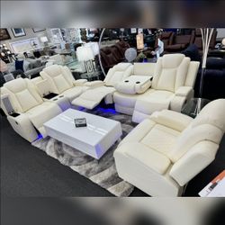 Limited time offer 3PC Power recliner sofa set with LED USB wireless chargers