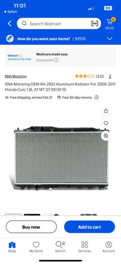 06-11 honda civic radiator