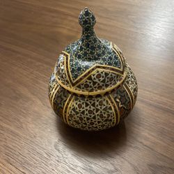 Copper Sugar Bowl (khatamkari)