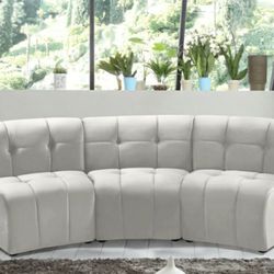 Limitless Velvet Cream 3pc. Modular Sectional

