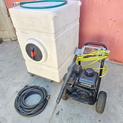 CAR WASH EQUIPMENT
WATER TANK 100 GAL WITH HOSE
WASHER PRESSURE GAS WITH GUN
EXTRA HOSE WITH LONG GUN
EVERYTHING WORKS GREAT YOU CAN TEST IT FOR ANY Q