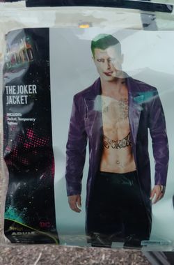 Adult JOKER JACKET W TEMP TATTOOS XL