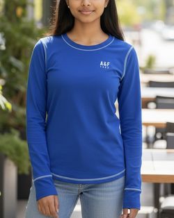 Abercrombie &  Fitch Workout Shirt Women’s Sz Small Long Sleeve Performance Fabric Layers 