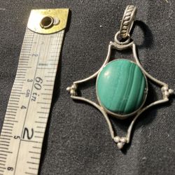 Sterling Sliver Frame With Cab Stones And Butter Fly Wing Brown & Tan 