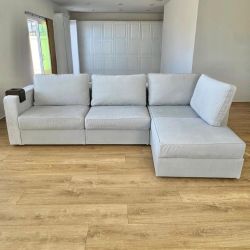 Lovesac Sactional – Sky Gray Corded Velvet (Delivery Available)