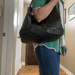 Cole Haan Leather Slouch Hobo Tote Bag