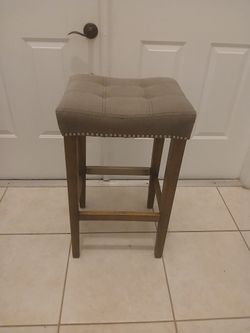 Accent Photography Stool Grey Seat Wood Legs