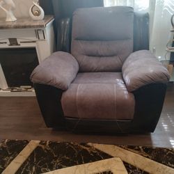Leather & Material Large Recliner 