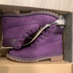 Purple Timberland Boots Size 7 Juniors