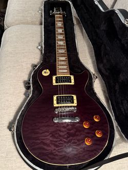 Epiphone Les Paul Classic Quilt Top (Trans Black) - Upgraded Seymour Duncans & SKB Case