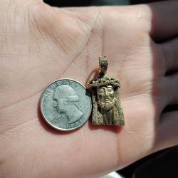 Jesus piece pendent with diamonds