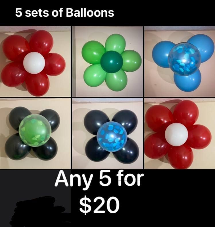 5 Set De Globos / Balloons Choose / Escoja 2 Color