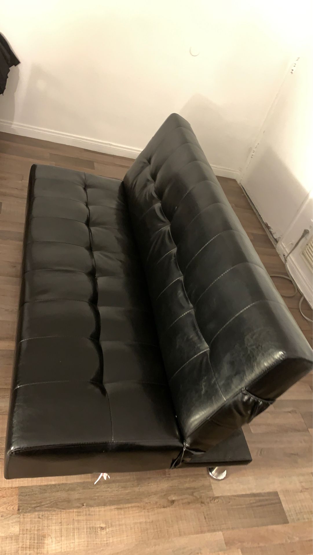 Black leather Futon