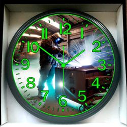Miller Snap-on Mig Tig Arc Welder Welding Shop Glow In The Dark Wall Clock New!