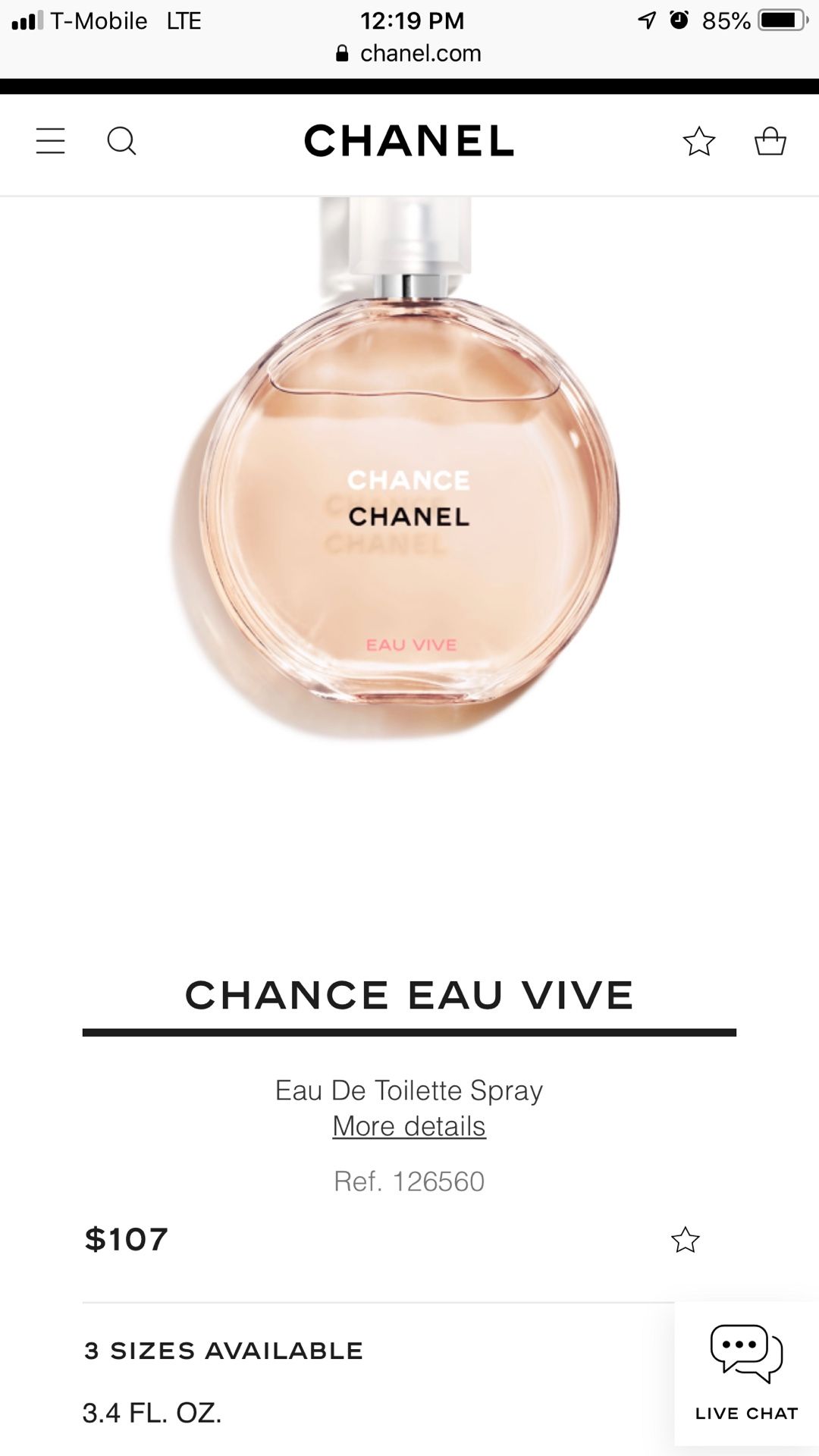 Brand new Chanel vive perfume 3.4