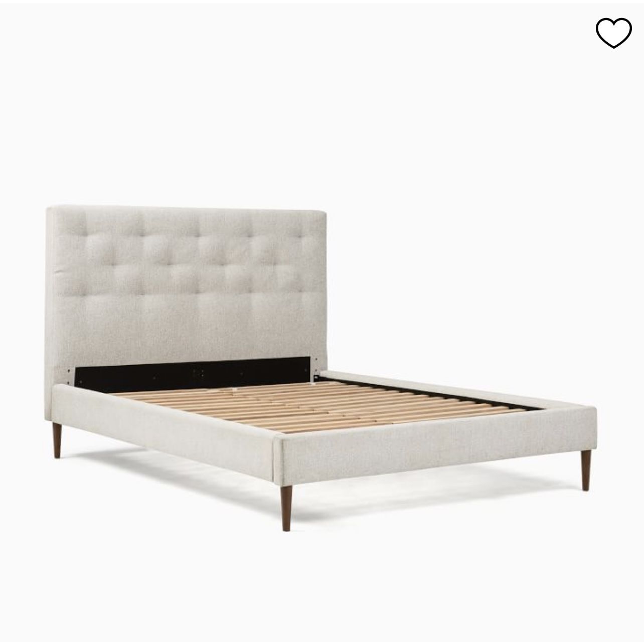 Chenille Tweed Tufted Bed Frame - Queen 