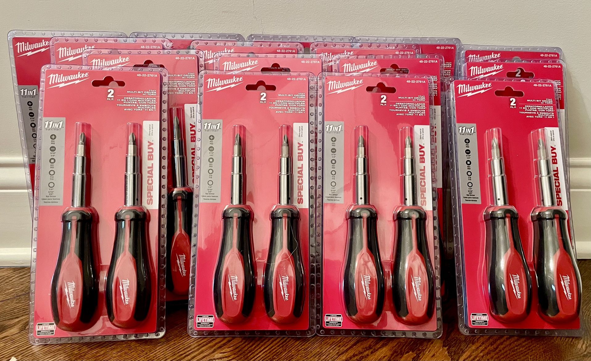 Milwaukee 11-in-1 Multi-Tip Screwdriver with Square Drive Bits (2-Pack)