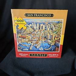 Dowdle Folk Art Jigsaw Puzzle San Francisco California 1000 Pieces 