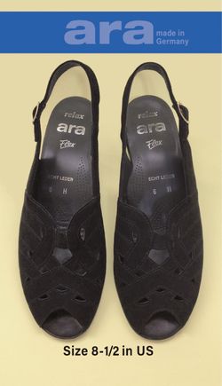 🇩🇪Ara Suede Leather Slingback Open Toe Shoes 8-1/2