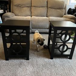 2x Side Tables (color: Black)