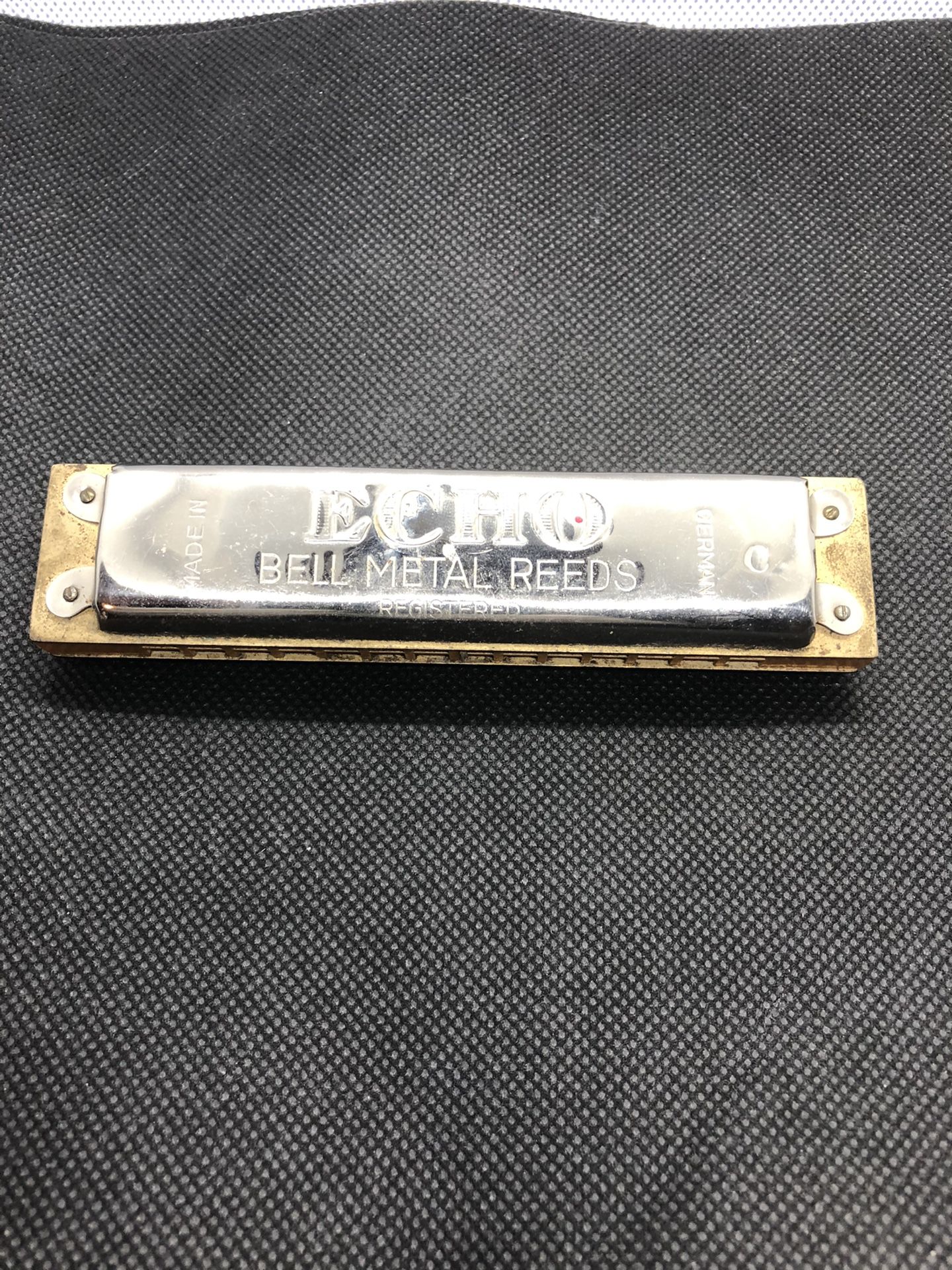 Vintage German Harmonica M Hohner Echo Bell Metal Reed 1930's