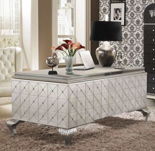 Hollywood Swank Desk in Pearl
Caviar by Aico Furniture