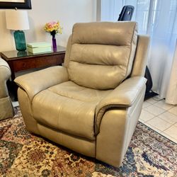 Leather power recliner