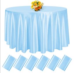(6) Round Satin Tablecloth