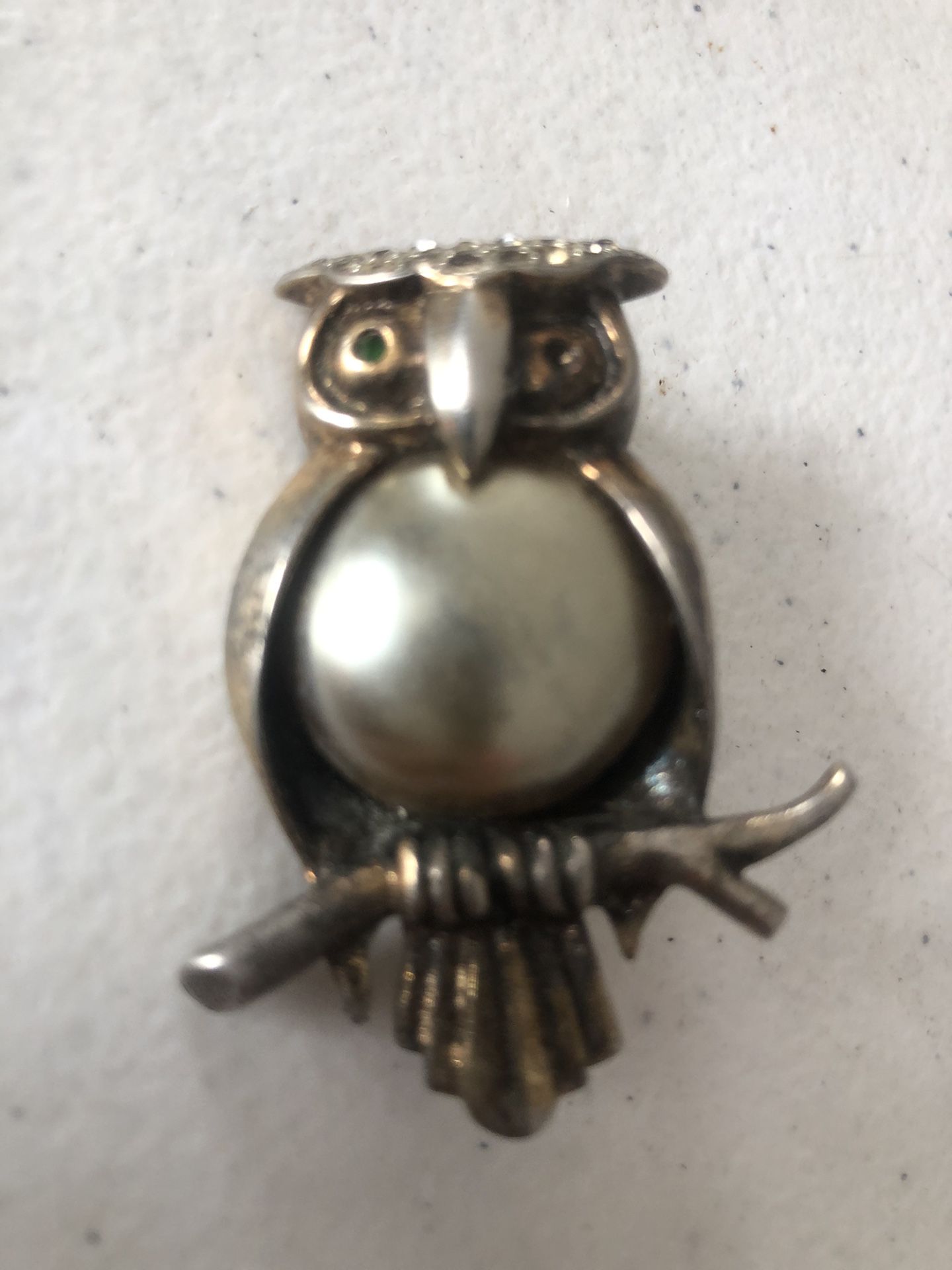Vintage Signed Marslieu Owl Brooch Rare Find 