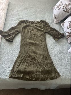 Thigh length green dress
