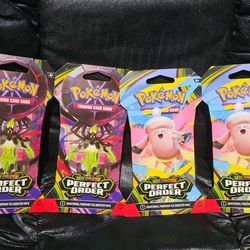 Pokemon Perfect Order Sleeved Booster Pack! 4 Pack Lot! New Factory Sealed