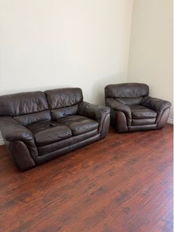 Leather Sofa Couch and 2 Sofa chairs from Costco