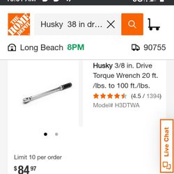 Husky 3/8 In Torque Wrench